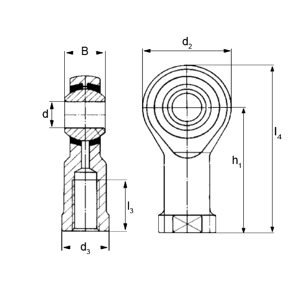648K Steel Right Hand Thread Articulated Rod End