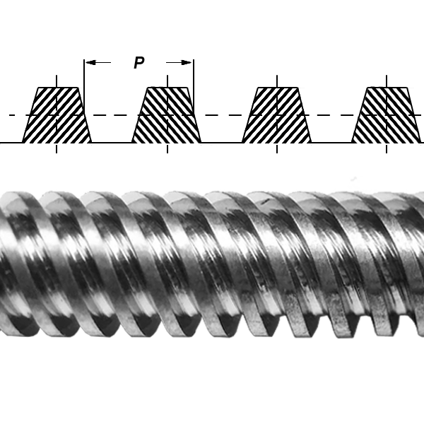 975 Steel Trapezoidal Threaded Rod