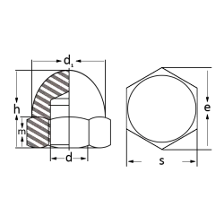 Steel Zinc Acorn Nut