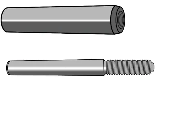 M8x27mmx70mm 45# Carbon Steel External Thread Metric Taper Pin Fasteners 4pcs 