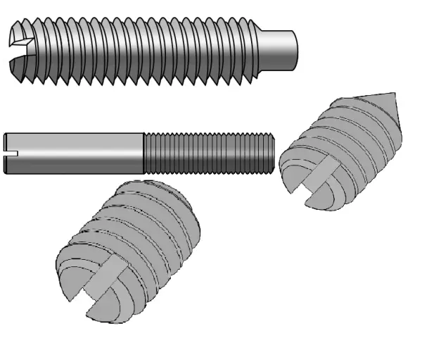 Brass /Copper DIN553 Slotted Set Screws with Cone Point Slotted