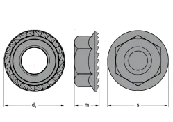 Serrated Hex Flange Lock Nuts W196FL
